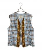 Burberry'sバーバリー）の古着「ノバチェックジレ」｜スカイブルー