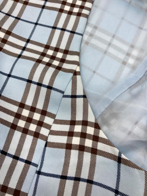 Burberry's（バーバリー）Burberry's (バーバリー) ノバチェックジレ スカイブルー サイズ:42の古着・服飾アイテム