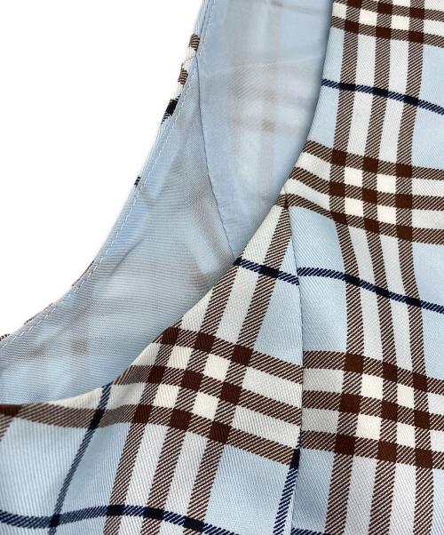 Burberry's（バーバリー）Burberry's (バーバリー) ノバチェックジレ スカイブルー サイズ:42の古着・服飾アイテム