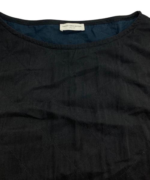 DRIES VAN NOTEN（ドリスヴァンノッテン）DRIES VAN NOTEN (ドリスヴァンノッテン) コットンシルクキルティングブラウス ブラック サイズ:36の古着・服飾アイテム