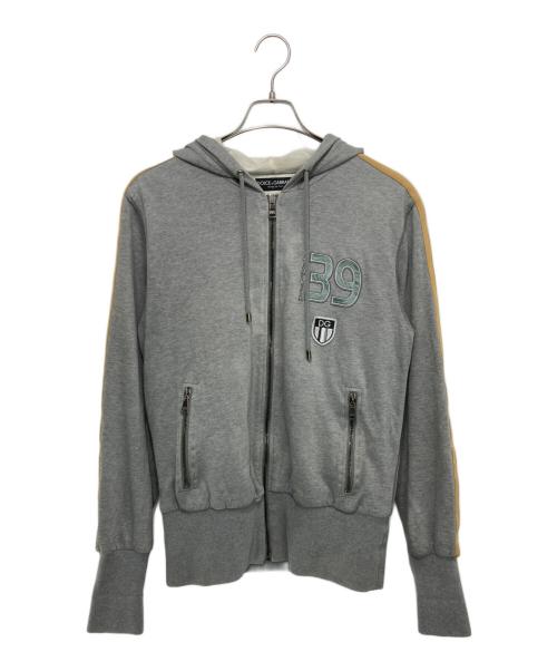 DOLCE & GABBANA（ドルチェ＆ガッバーナ）DOLCE & GABBANA (ドルチェ＆ガッバーナ) サイドライン スウェットジップパーカー グレー サイズ:SIZE 50の古着・服飾アイテム