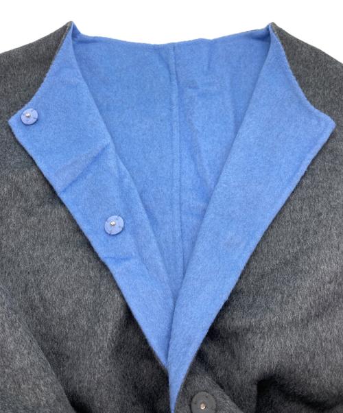 SIMPLICITE（シンプリシテ）SIMPLICITE (シンプリシテ) S120ブレンドリバーシブルコート グレー×ブルー サイズ:Mの古着・服飾アイテム