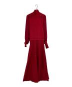 PAMEO POSEパメオポーズ）の古着「Mandarin Knit Dress」｜レッド