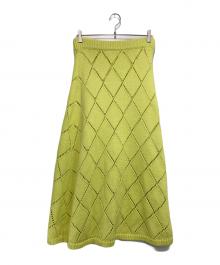 BORDERS at BALCONY（ボーダーズアットバルコニー）の古着「SPRING CHUNKY KNIT SKIRT」｜イエロー