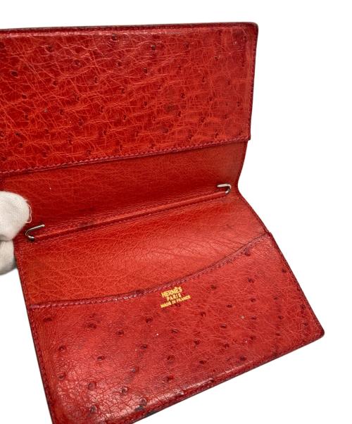 HERMES（エルメス）HERMES (エルメス) オーストリッチ アジェンダ手帳カバー レッドの古着・服飾アイテム