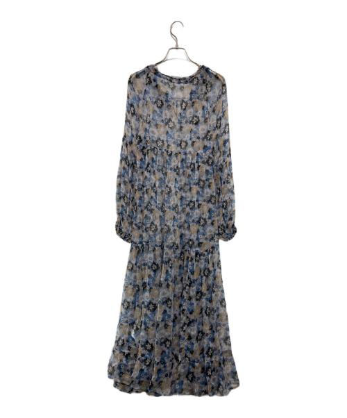ne quittez pas（ヌキテパ）ne quittez pas (ヌキテパ) シアー花柄ワンピース ブルー サイズ:-の古着・服飾アイテム