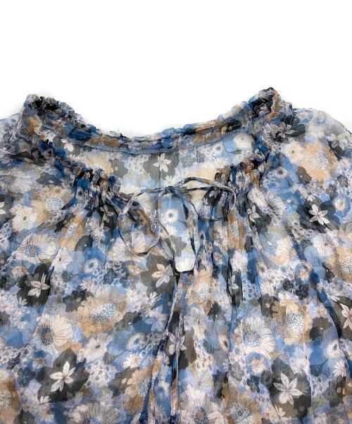 ne quittez pas（ヌキテパ）ne quittez pas (ヌキテパ) シアー花柄ワンピース ブルー サイズ:-の古着・服飾アイテム