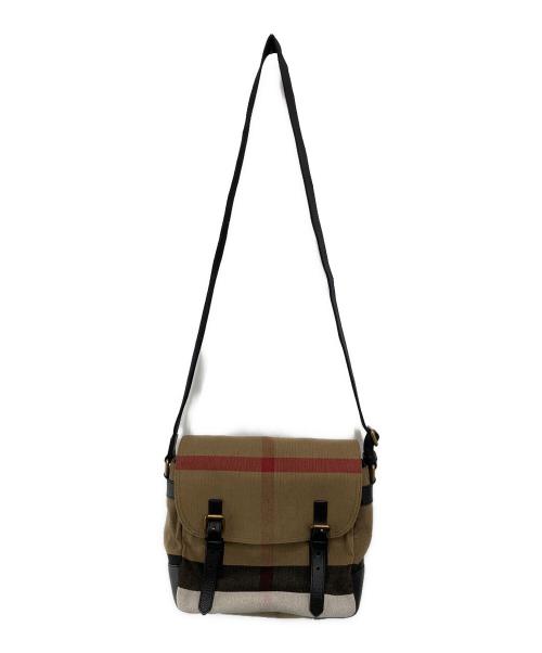 BURBERRY（バーバリー）BURBERRY (バーバリー) メガチェック メッセンジャーバッグ ベージュ×ブラックの古着・服飾アイテム
