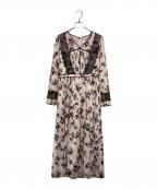 HER LIP TOハーリップトゥ）の古着「Grasse Floral Pleated Dress」｜ベージュ