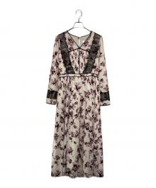 HER LIP TO（ハーリップトゥ）の古着「Grasse Floral Pleated Dress」｜ベージュ