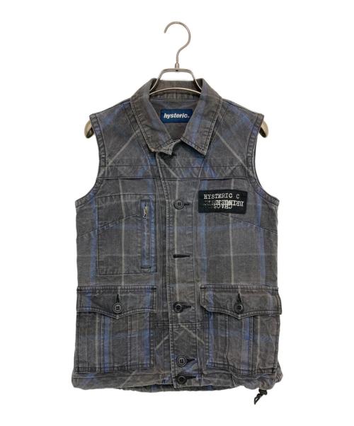 hysteric（ヒステリック）HYSTERIC (ヒステリック) チェックベスト グレー サイズ:FREEの古着・服飾アイテム