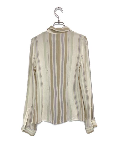 CELINE（セリーヌ）CELINE (セリーヌ) シルクストライプシャツ ベージュ サイズ:38の古着・服飾アイテム
