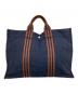 HERMES（エルメス）の古着「フールトゥMM トートバッグ」｜ネイビー×ブラウン