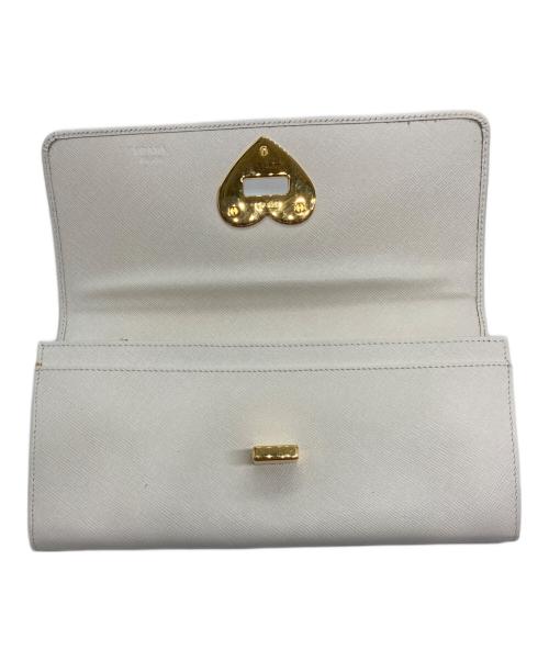 PRADA（プラダ）PRADA (プラダ) SAFFIANO HEART 長財布 BIANCO (ホワイト)の古着・服飾アイテム