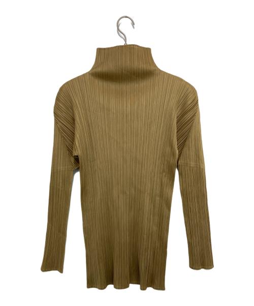 PLEATS PLEASE（プリーツプリーズ）PLEATS PLEASE (プリーツプリーズ) プリーツボトルネックカットソー ベージュ サイズ:3の古着・服飾アイテム