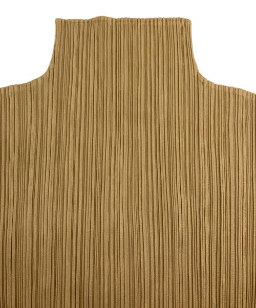 PLEATS PLEASE（プリーツプリーズ）PLEATS PLEASE (プリーツプリーズ) プリーツボトルネックカットソー ベージュ サイズ:3の古着・服飾アイテム