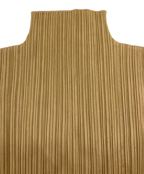 PLEATS PLEASE（プリーツプリーズ）PLEATS PLEASE (プリーツプリーズ) プリーツボトルネックカットソー ベージュ サイズ:3の古着・服飾アイテム