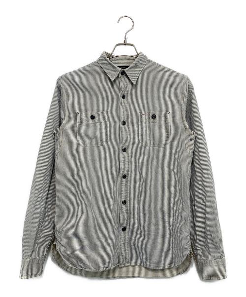 RRL（ダブルアールエル）RRL (ダブルアールエル) ストライプシャツ インディゴ×ホワイト サイズ:170/92Aの古着・服飾アイテム