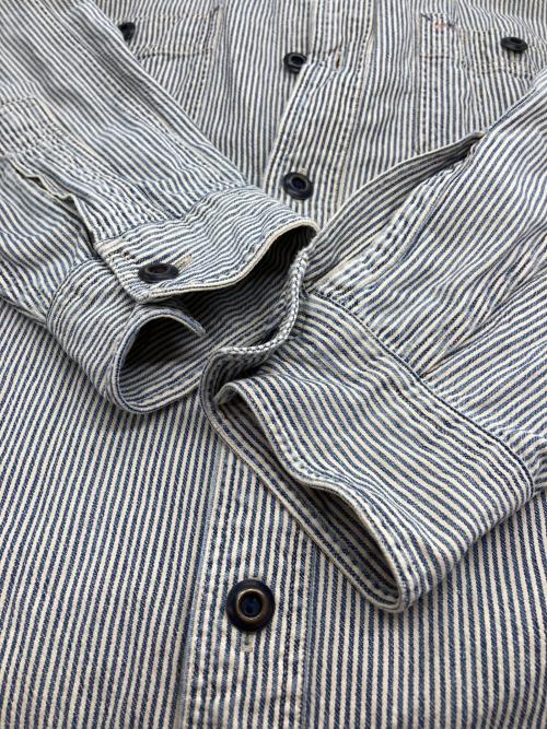 RRL（ダブルアールエル）RRL (ダブルアールエル) ストライプシャツ インディゴ×ホワイト サイズ:170/92Aの古着・服飾アイテム