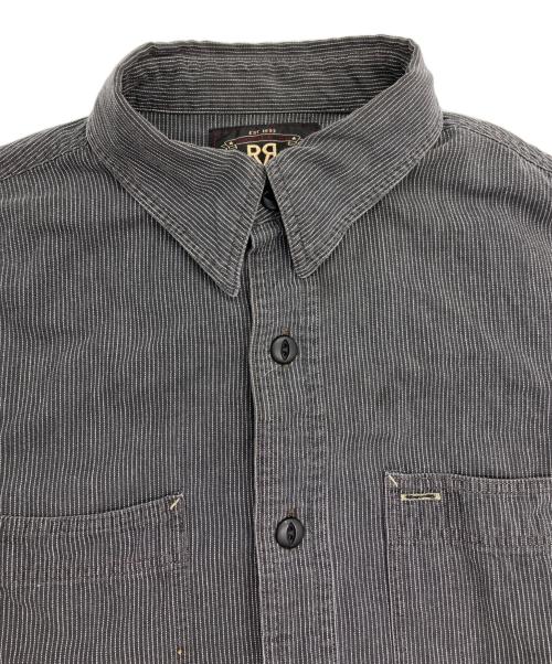 RRL（ダブルアールエル）RRL (ダブルアールエル) ストライプシャツ ブラック サイズ:170/92Aの古着・服飾アイテム