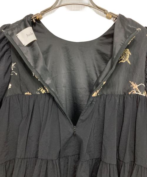 Arobe（アローブ）Arobe (アローブ) フィッシュエンブロイダリーブラウス ブラック サイズ:2の古着・服飾アイテム