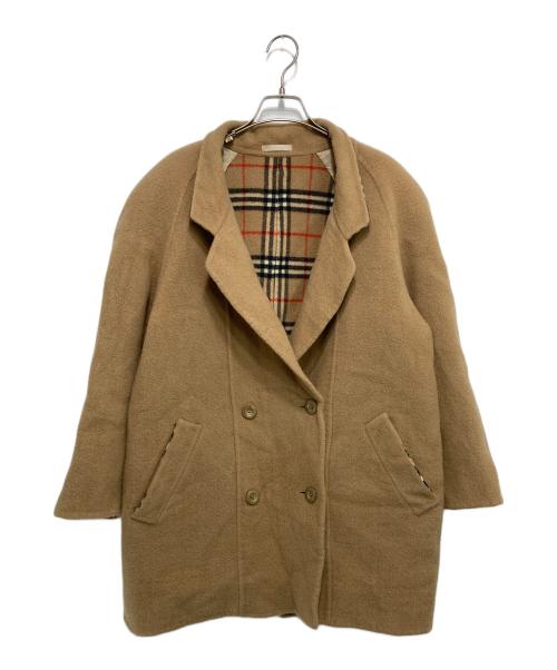 Burberry's（バーバリーズ）Burberry's (バーバリーズ) ノバチェック ウールダブルコート キャメル サイズ:17の古着・服飾アイテム