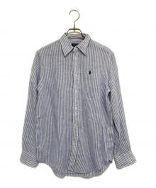 POLO RALPH LAUREN（ポロ・ラルフローレン）の古着「リネンストライプシャツ」｜スカイブルー×ホワイト
