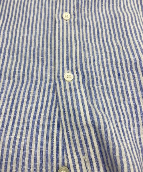 POLO RALPH LAUREN（ポロ・ラルフローレン）POLO RALPH LAUREN (ポロ・ラルフローレン) リネンストライプシャツ スカイブルー×ホワイト サイズ:XSの古着・服飾アイテム
