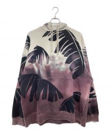 DRIES VAN NOTEN（ドリスヴァンノッテン）の古着「パームツリー プリントスウェットパーカー」｜パープル×ブラック