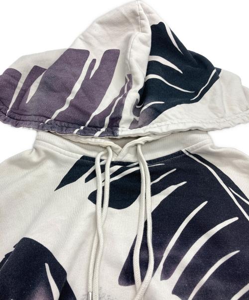 DRIES VAN NOTEN（ドリスヴァンノッテン）DRIES VAN NOTEN (ドリスヴァンノッテン) パームツリー プリントスウェットパーカー パープル×ブラック サイズ:LARGEの古着・服飾アイテム