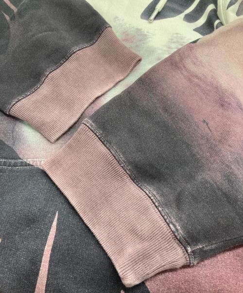 DRIES VAN NOTEN（ドリスヴァンノッテン）DRIES VAN NOTEN (ドリスヴァンノッテン) パームツリー プリントスウェットパーカー パープル×ブラック サイズ:LARGEの古着・服飾アイテム