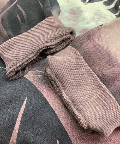 DRIES VAN NOTEN（ドリスヴァンノッテン）DRIES VAN NOTEN (ドリスヴァンノッテン) パームツリー プリントスウェットパーカー パープル×ブラック サイズ:LARGEの古着・服飾アイテム