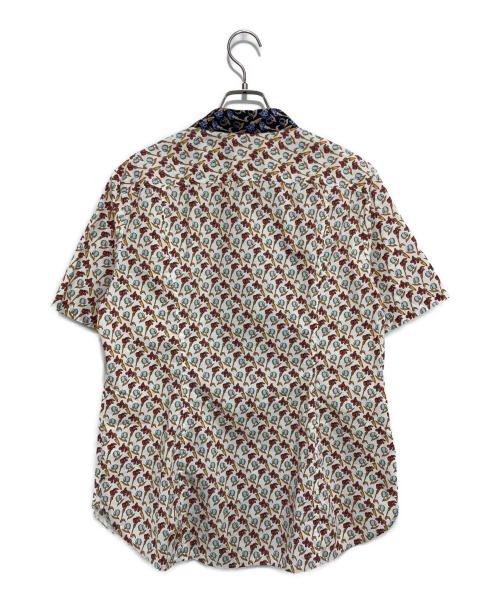 PAUL SMITH（ポールスミス）PAUL SMITH (ポールスミス) 総柄切替シャツ ネイビー×ホワイト サイズ:46の古着・服飾アイテム