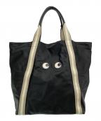 ANYA HINDMARCHアニヤ・ハインドマーチ）の古着「Shopping Tote Eyes in ECONYL」｜ブラック