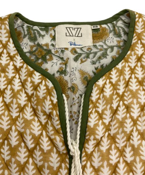Ron Herman（ロンハーマン）Ron Herman (ロンハーマン) SZ BLOCK PRINTS 花柄シルクコットンワンピース グリーン×アイボリー サイズ:XSの古着・服飾アイテム