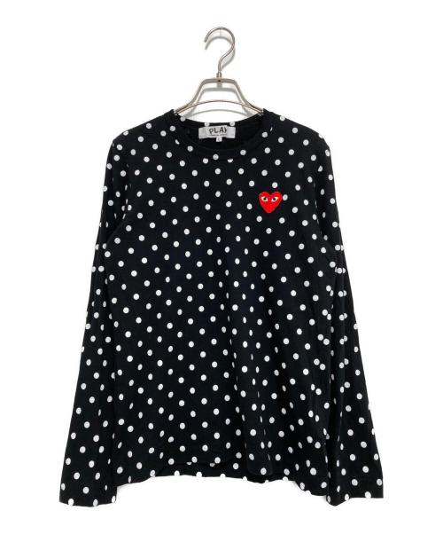 PLAY COMME des GARCONS（プレイコムデギャルソン）PLAY COMME des GARCONS (プレイコムデギャルソン) ドット長袖カットソー ブラック サイズ:Lの古着・服飾アイテム