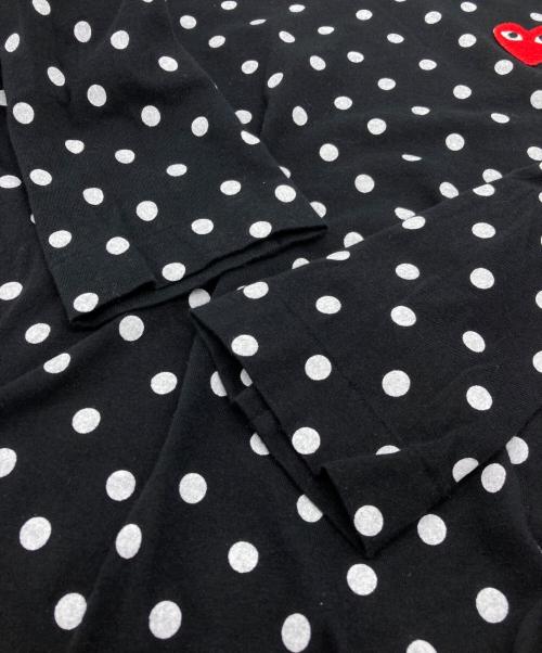 PLAY COMME des GARCONS（プレイコムデギャルソン）PLAY COMME des GARCONS (プレイコムデギャルソン) ドット長袖カットソー ブラック サイズ:Lの古着・服飾アイテム