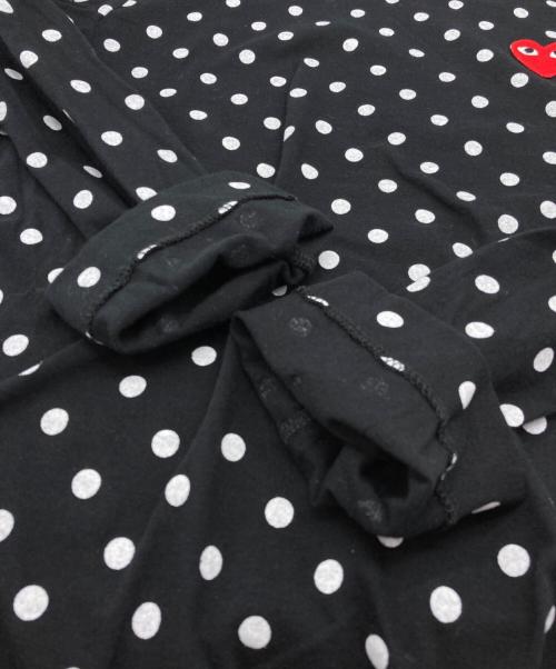 PLAY COMME des GARCONS（プレイコムデギャルソン）PLAY COMME des GARCONS (プレイコムデギャルソン) ドット長袖カットソー ブラック サイズ:Lの古着・服飾アイテム