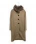 BARNEYS NEWYORK（バーニーズ・ニューヨーク）の古着「フォックスファー カシミヤ混コート」｜ベージュ