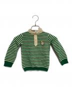 GUCCIグッチ）の古着「ボーダーニットポロシャツ」｜グリーン