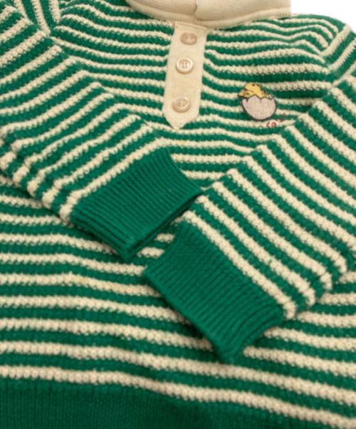 GUCCI（グッチ）GUCCI (グッチ) ボーダーニットポロシャツ グリーン サイズ:24(90/56)の古着・服飾アイテム