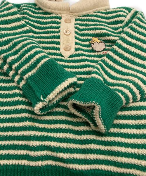 GUCCI（グッチ）GUCCI (グッチ) ボーダーニットポロシャツ グリーン サイズ:24(90/56)の古着・服飾アイテム