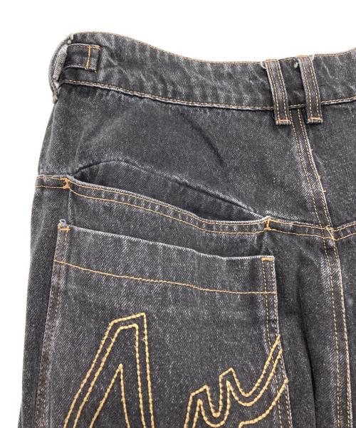 AAKAM（アーカム）AAKAM (アーカム) ワイドデニムパンツ ブラック サイズ:2の古着・服飾アイテム