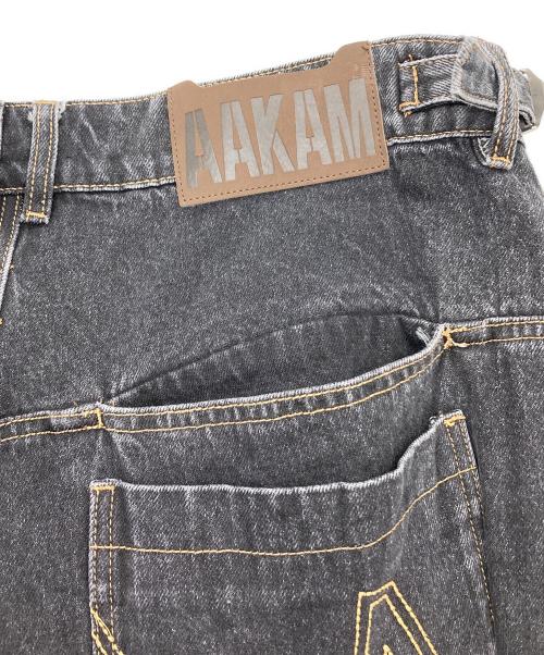 AAKAM（アーカム）AAKAM (アーカム) ワイドデニムパンツ ブラック サイズ:2の古着・服飾アイテム