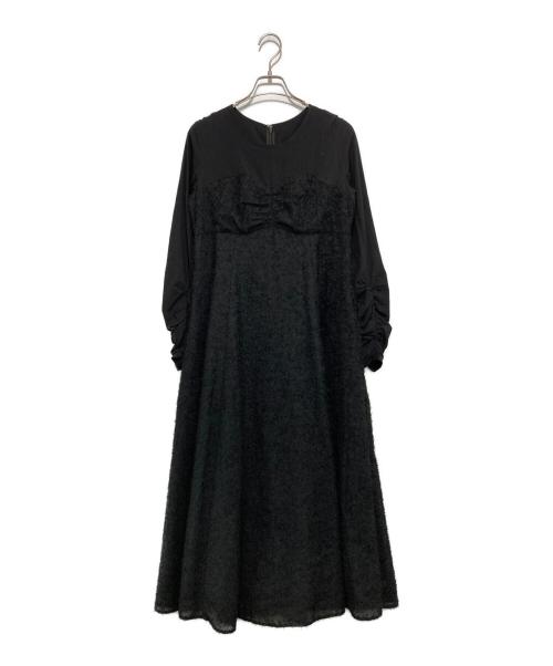 BEAMS（ビームス）BEAMS (ビームス) フリンジ フレア ワンピース ブラック 未使用品の古着・服飾アイテム