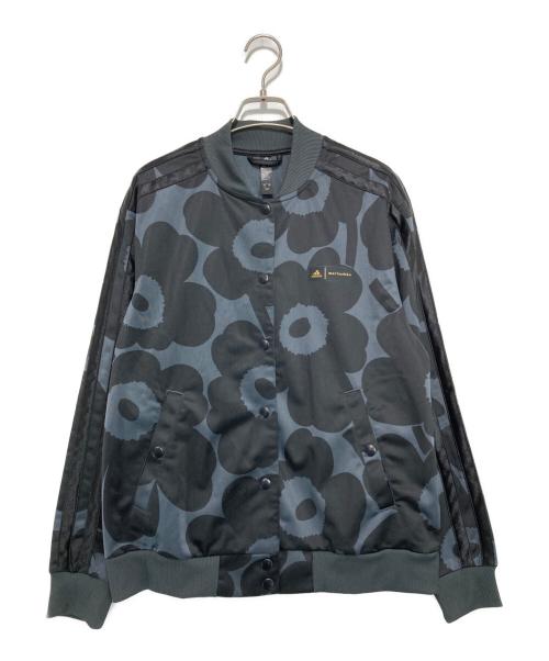 adidas（アディダス）adidas (アディダス) ウニッコ柄 トラックブルゾン ブラック×グレー サイズ:Lの古着・服飾アイテム