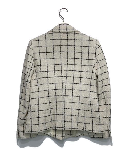 MARELLA（マレーラ）MARELLA (マレーラ) チェックダブルジャケット ホワイト×ブラック サイズ:IT 40の古着・服飾アイテム