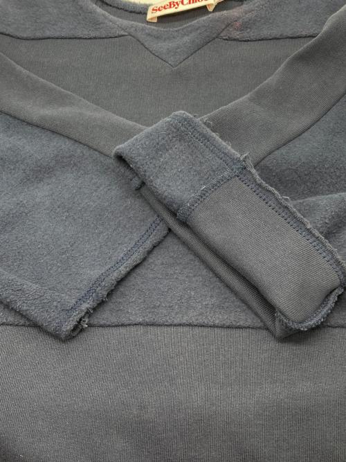 SEE BY CHLOE（シーバイクロエ）SEE BY CHLOE (シーバイクロエ) カットオフスウェット ネイビー サイズ:36の古着・服飾アイテム