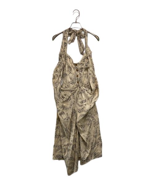 Vivienne Westwood RED LABEL（ヴィヴィアンウエストウッドレッドレーベル）Vivienne Westwood RED LABEL (ヴィヴィアンウエストウッドレッドレーベル) 総柄ホルターネックワンピース ベージュ サイズ:2の古着・服飾アイテム
