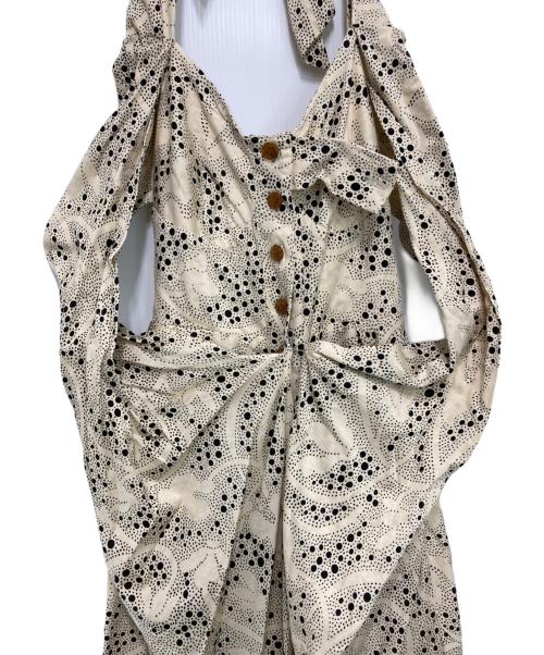 Vivienne Westwood RED LABEL（ヴィヴィアンウエストウッドレッドレーベル）Vivienne Westwood RED LABEL (ヴィヴィアンウエストウッドレッドレーベル) 総柄ホルターネックワンピース ベージュ サイズ:2の古着・服飾アイテム